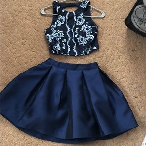Size 1 navy blue two piece homecoming dress